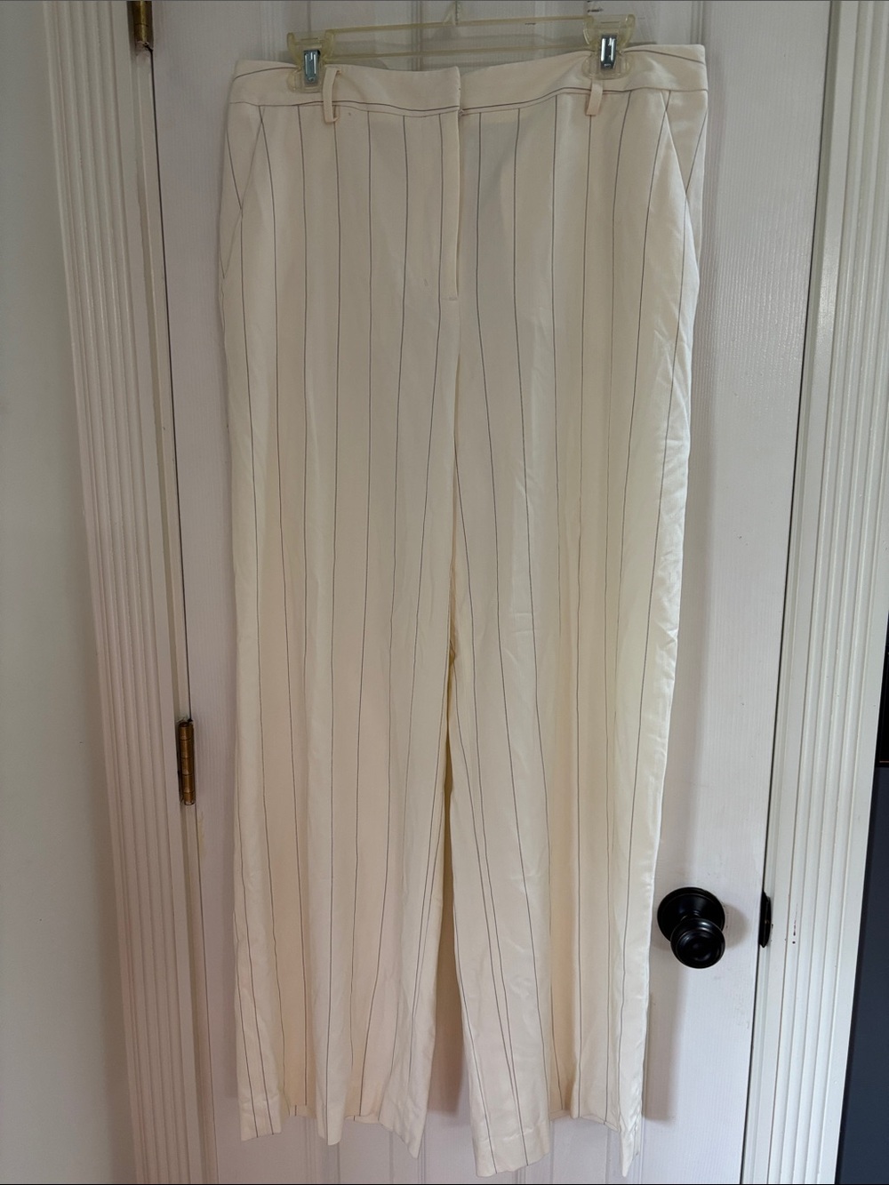 Merona Cream Pinstripe Wide-Leg Trousers